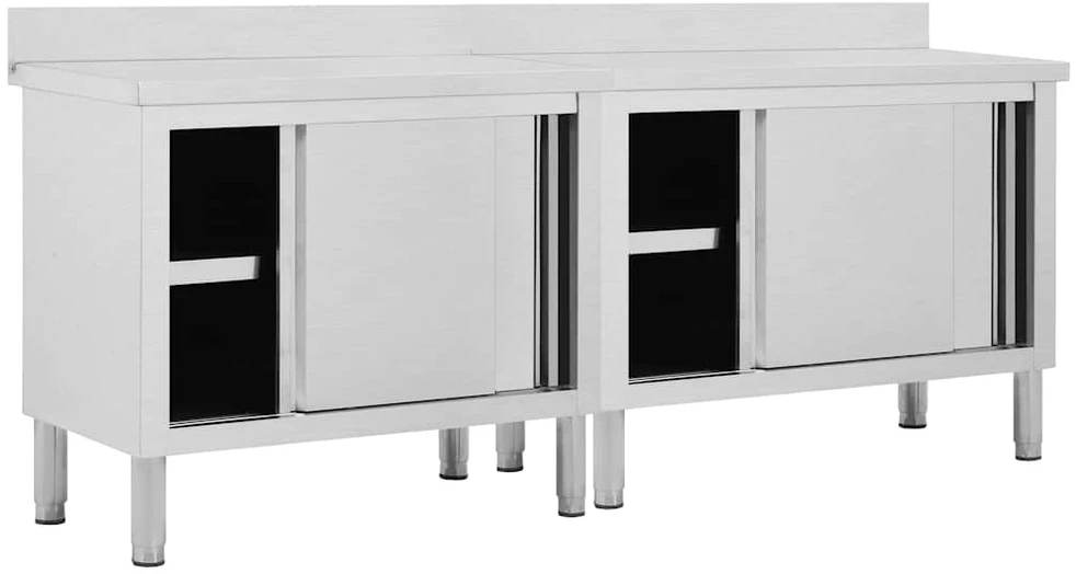 Darbastaliai su stumdomom durim, 2vnt., 200x50x95cm, plienas