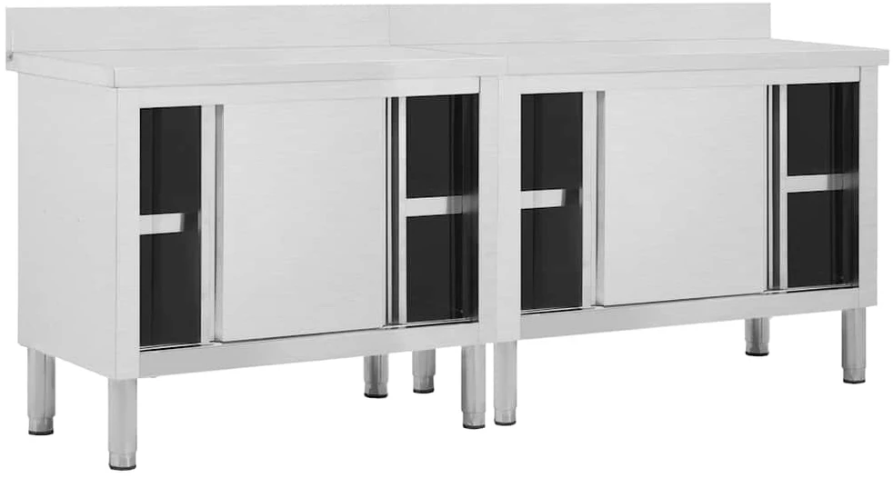 Darbastaliai su stumdomom durim, 2vnt., 200x50x95cm, plienas