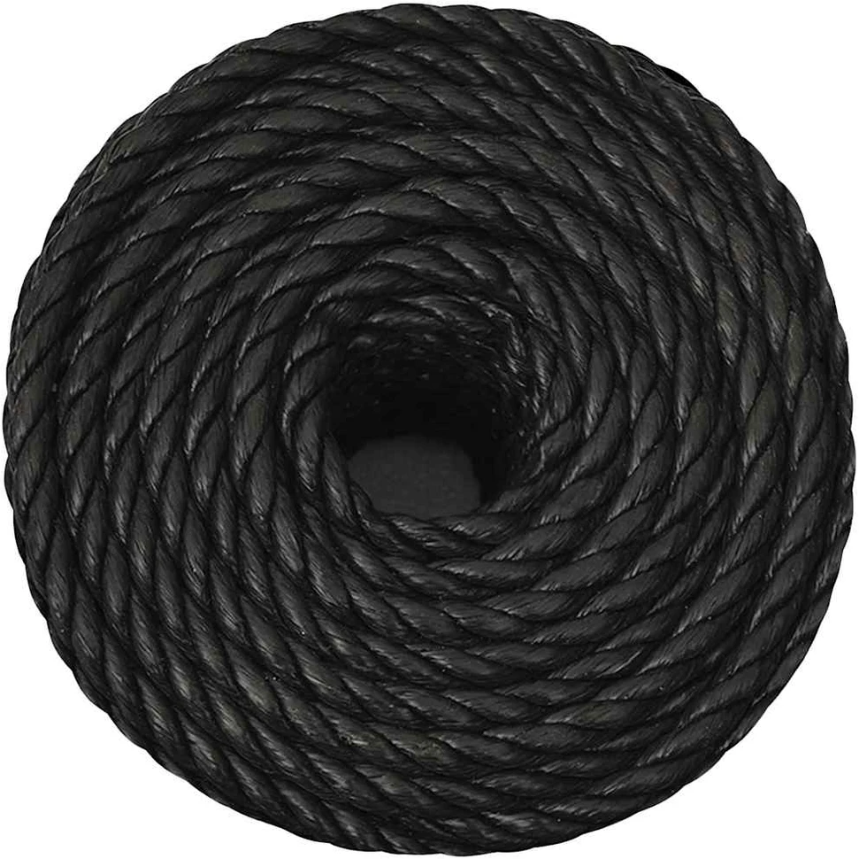 Darbo virvė, juodos spalvos, 10mm, 50m, polipropilenas