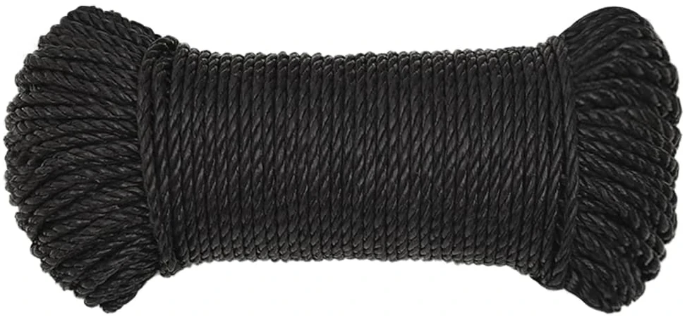 Darbo virvė, juodos spalvos, 6mm, 100m, polipropilenas