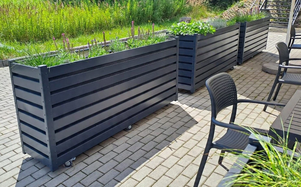 Daržovių lysvė 6 lygių anthracite 100x50x60 cm prieskoninių žolelių dėžė