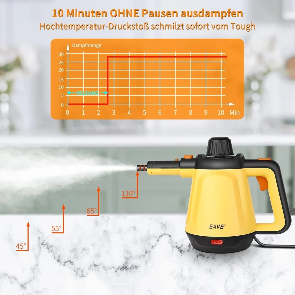 Daugiafunkcinis garų valytuvas, rankinis garų valytuvas, 1200w rankinis garintuvas valymui su 450ml vandens talpa, 10 viename garų valytuvo rinkinys automobiliui, apmušalams, sofai, namams, voniai, virtuvei, paviršiams