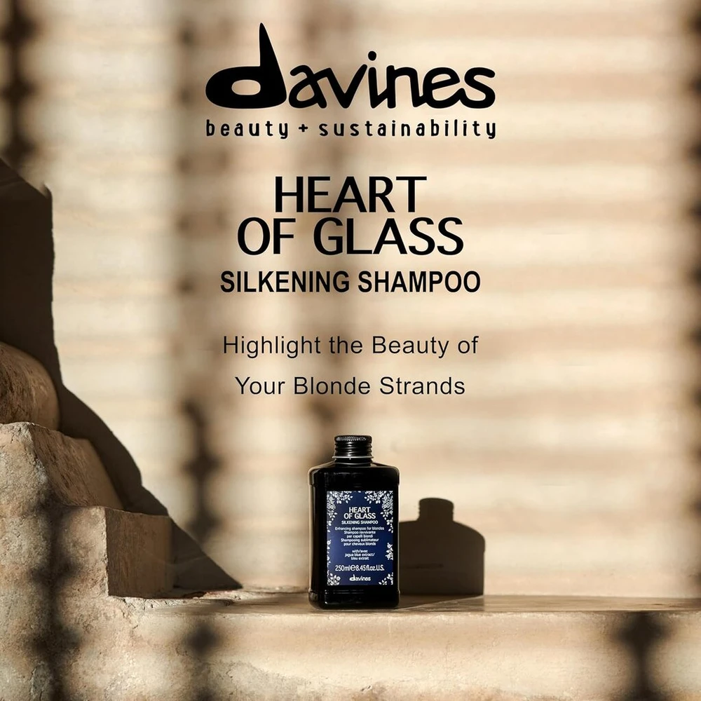 Davines Heart of Glass šilkinis šviesių plaukų šampūnas 250ml - juodas