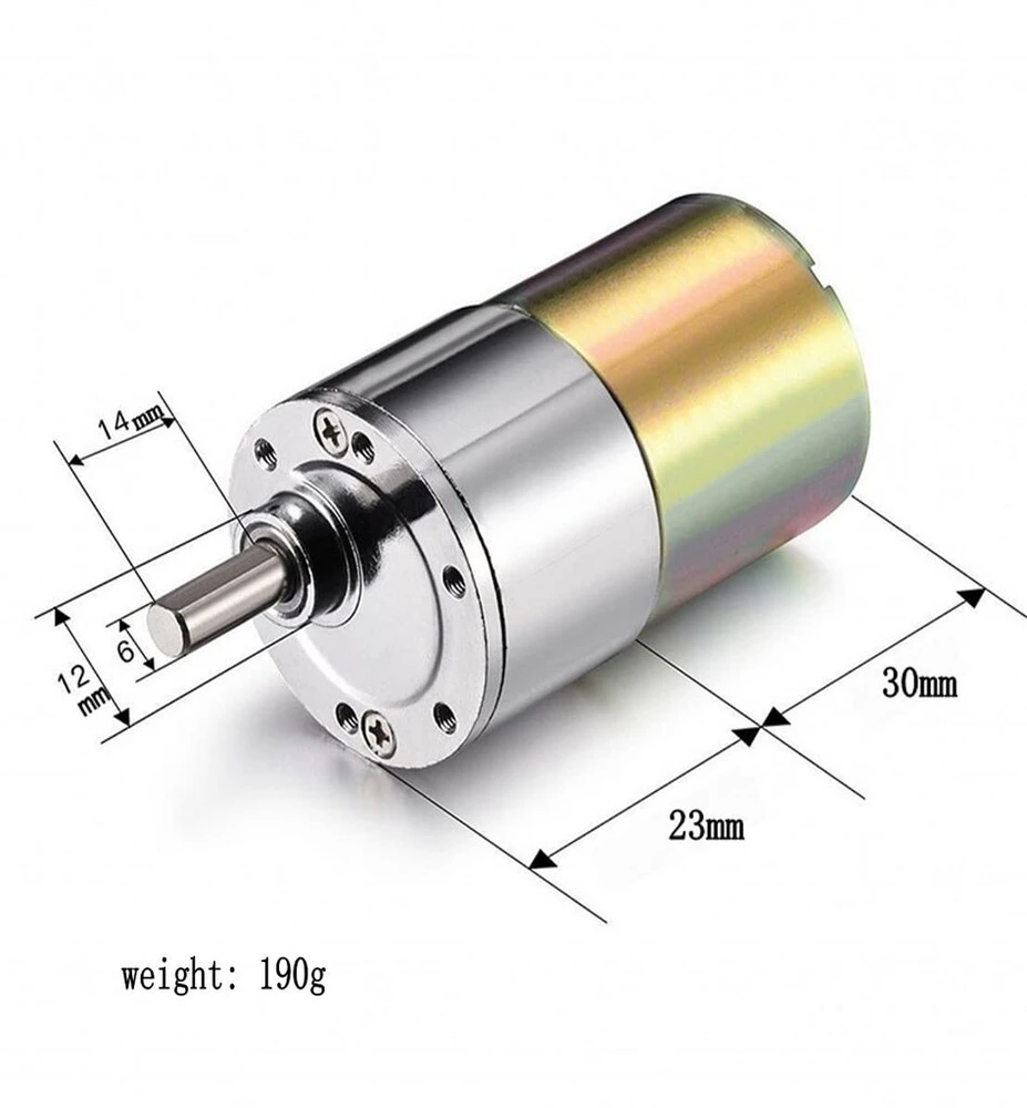 Dc 12v 200rpm Reduktorinis Variklis su 6mm Velenu
