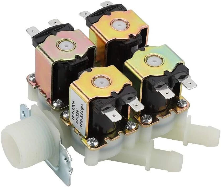 Ventiliatorius Dc 12v dn20 g3/4" 1 įėjimas, 12v solenoidinis vandens vožtuvas išorinis 10mm solenoidinis vožtuvas 12v išėjimo elektrinis solenoidinis drenažo vožtuvas plastikinis 0.02-0.8mpa n/c (normaliai uždarytas)