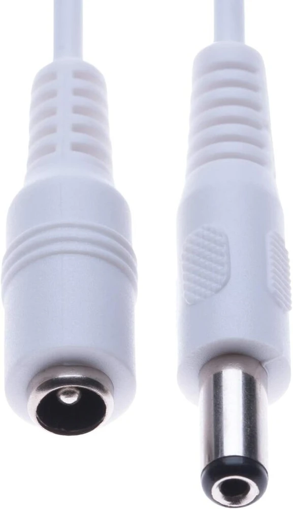 Dc ilgintuvas su 2,1 mm / 5,5 mm jungtimi iš tėviškos į moterišką 2 m jungtis Cctv maitinimo kabelio adapteris, suderinamas su Cctv apsaugos kamera, Ip kamera, Dvr standalone, Led juosta, monitoriais (baltas)