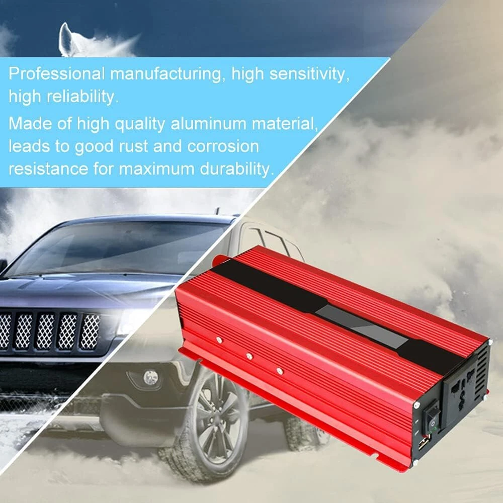 Dc inverteris automobilinis saulės energijos 6000 w inverteris usb įkrovimas lcd ekranas dc 12 v į ac 220 v