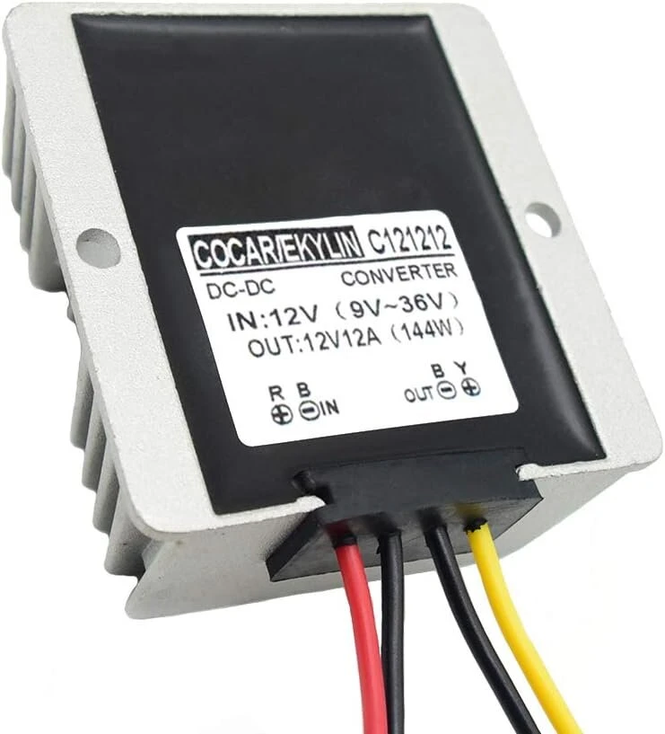 Dc įtampos reguliatorius, automobilinis 12 v maitinimo įtampos stabilizatorius 12 a apsauga nuo viršįtampių 144 w, dc reguliatorius automobiliui sunkvežimiui akumuliatoriaus transporto priemonei valties varikliui saulės sistemos apsauga (dc 10-36 v įvesti