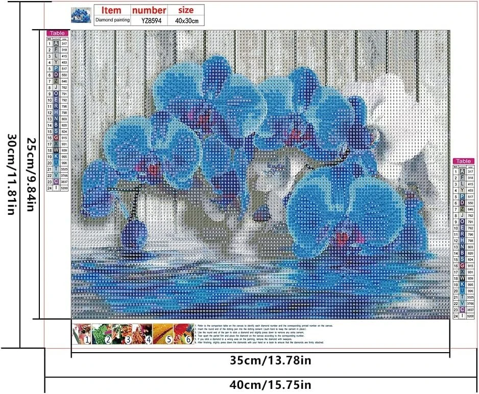 Dcidbei apvalus 5d deimantinis paveikslas orchidėja 50 x 40 cm deimantiniai paveikslai suaugusiems krištolo kalnų krištolas siuvinėjimas deimantų tapyba pagal skaičius orchidėjos zen paveikslai kryželiu siuvinėjimas