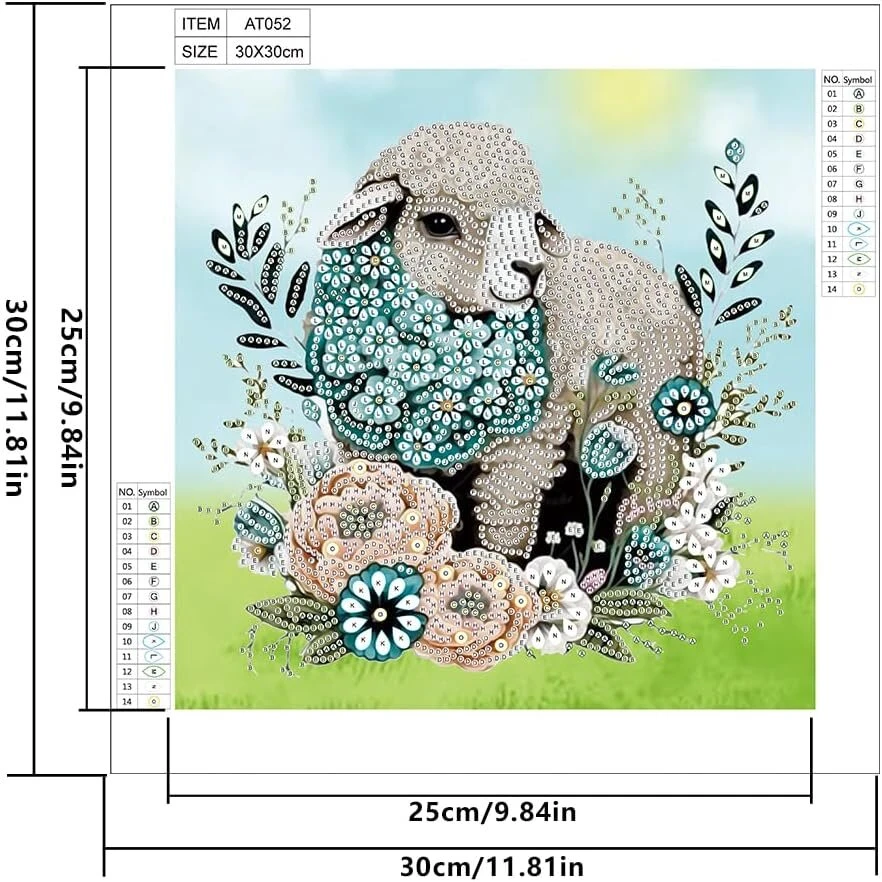 Dcidbei specialus deimantinis paveikslas 30 x 30 cm 5d deimantinis paveikslas suaugusiems aštrus deimantinis paveikslas avinėlio paveikslas pagal skaičius aštrūs siuvinėjimo paveikslėliai suaugusiems aštrus deimantinis paveikslas avinėlis gyvūnai