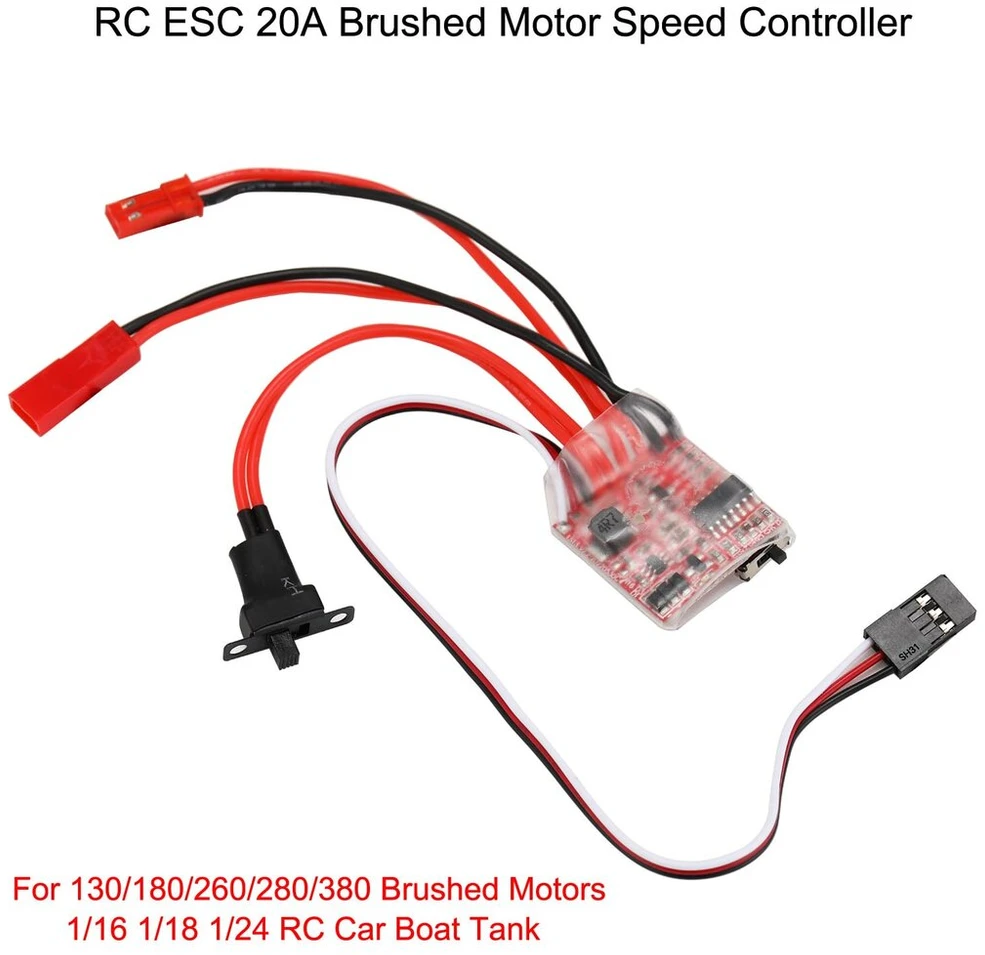 Default 20a Esc Variklio greičio reguliatorius Rc automobiliams, laivams
