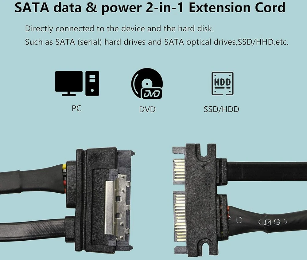 Default 22 kontaktų Sata prailginimo laidas (30cm, 6gbps)