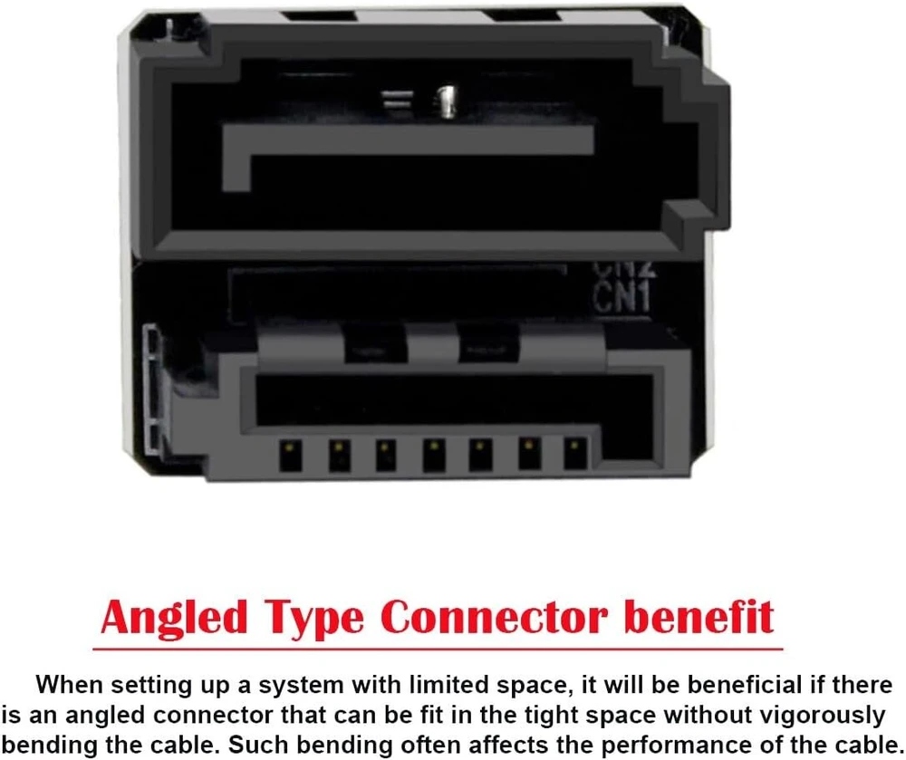 Default Adapteris Sata 7-pin Moteriškas į 7-pin Vyriškas 360° Kampinis