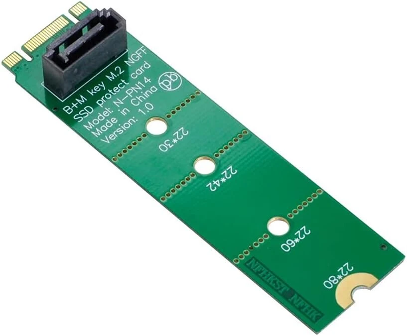 Default M.2 Ngff B/m Key į Sata 7-pin vertikalus prailginimo adapteris