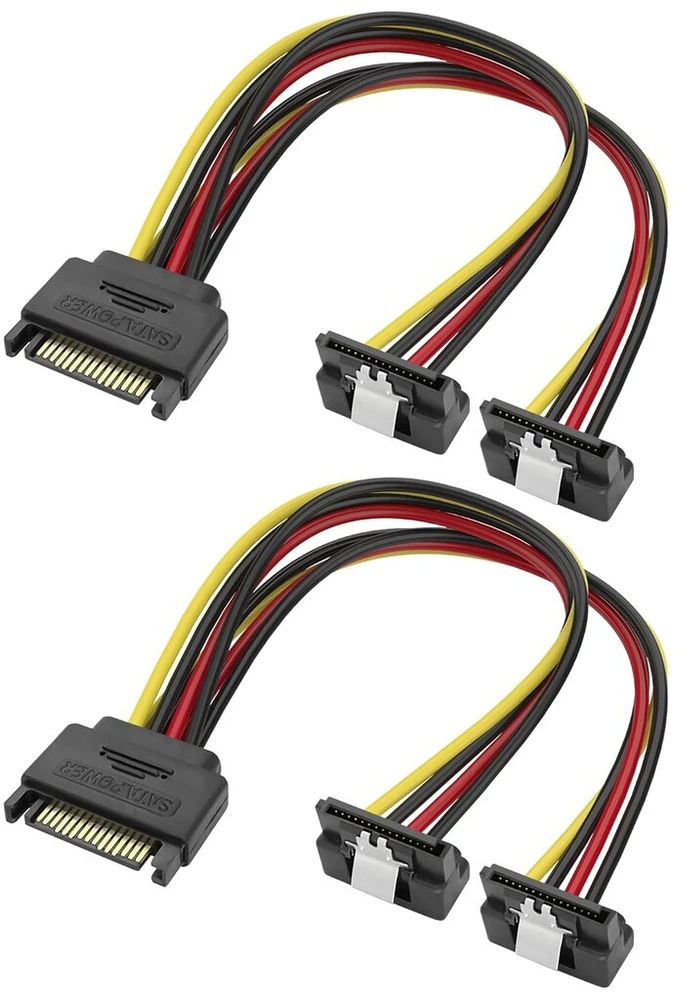 Default Sata 15-pin Y Daliklis Kabelis, 18awg, 20cm (2 vnt.)
