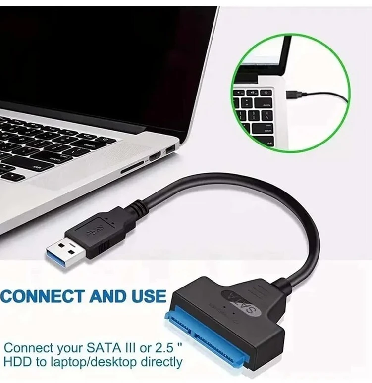 Default Usb 3.0 į Sata adapteris 2.5" Ssd/hdd, 5gbps