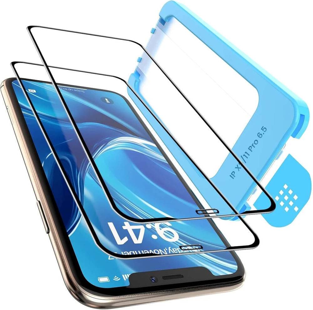 Deinodon 3d grūdintas stiklas, skirtas iphone xs max ekrano apsaugai, pilnas padengimas 9h, beveik nematomas stiklo ekrano apsauga, dvigubai sustiprintas, be burbuliukų (juodas)