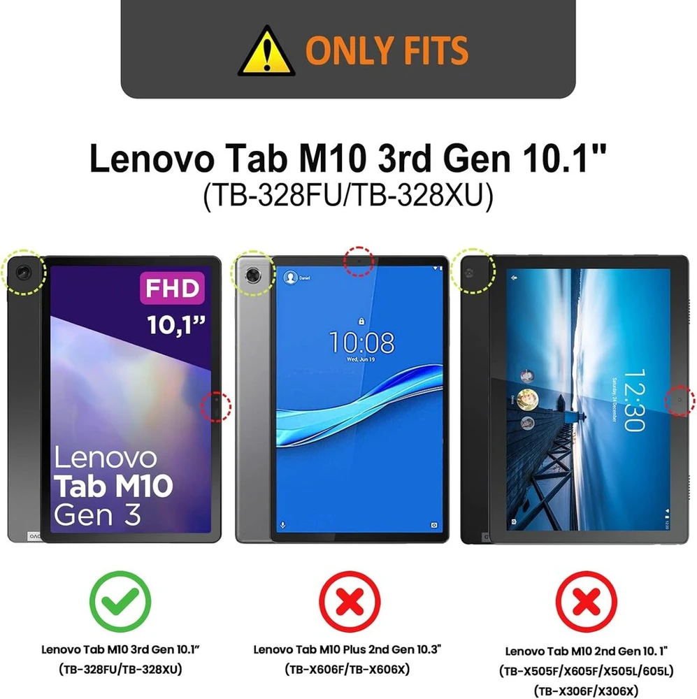 Dėklas Lenovo Tab M10 3rd Gen 10.1" su stoveliu ir dirželiu