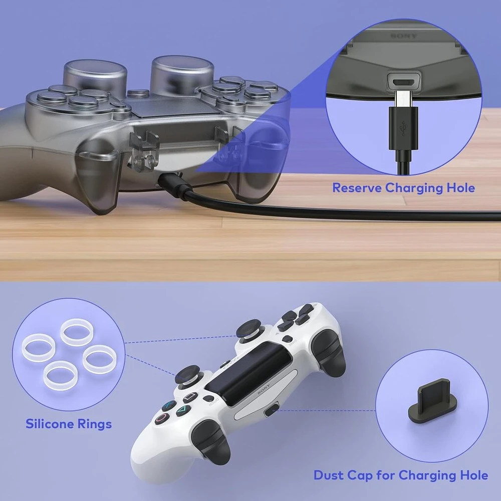 Dėklas ps4 valdikliui, apsauginis dėklas playstation 4 dualshock 4 belaidžiam valdikliui, ps4 nešiojamas kelioninis dėklas ps4 valdiklio laikymo krepšys, ps4 dulkių uždangalas žaidimų priedai (juodas)