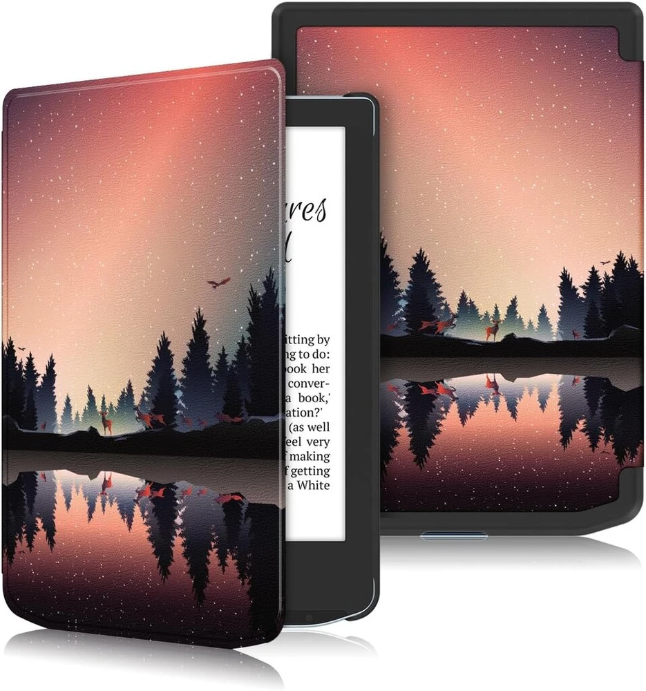 Dėklas skirtas Pocketbook Verse ‎pb629 / Verse Pro Pb634 e-skaitykliui 6 colių atverčiamas dėklas su automatine miego/pabudimo funkcija, Twilight