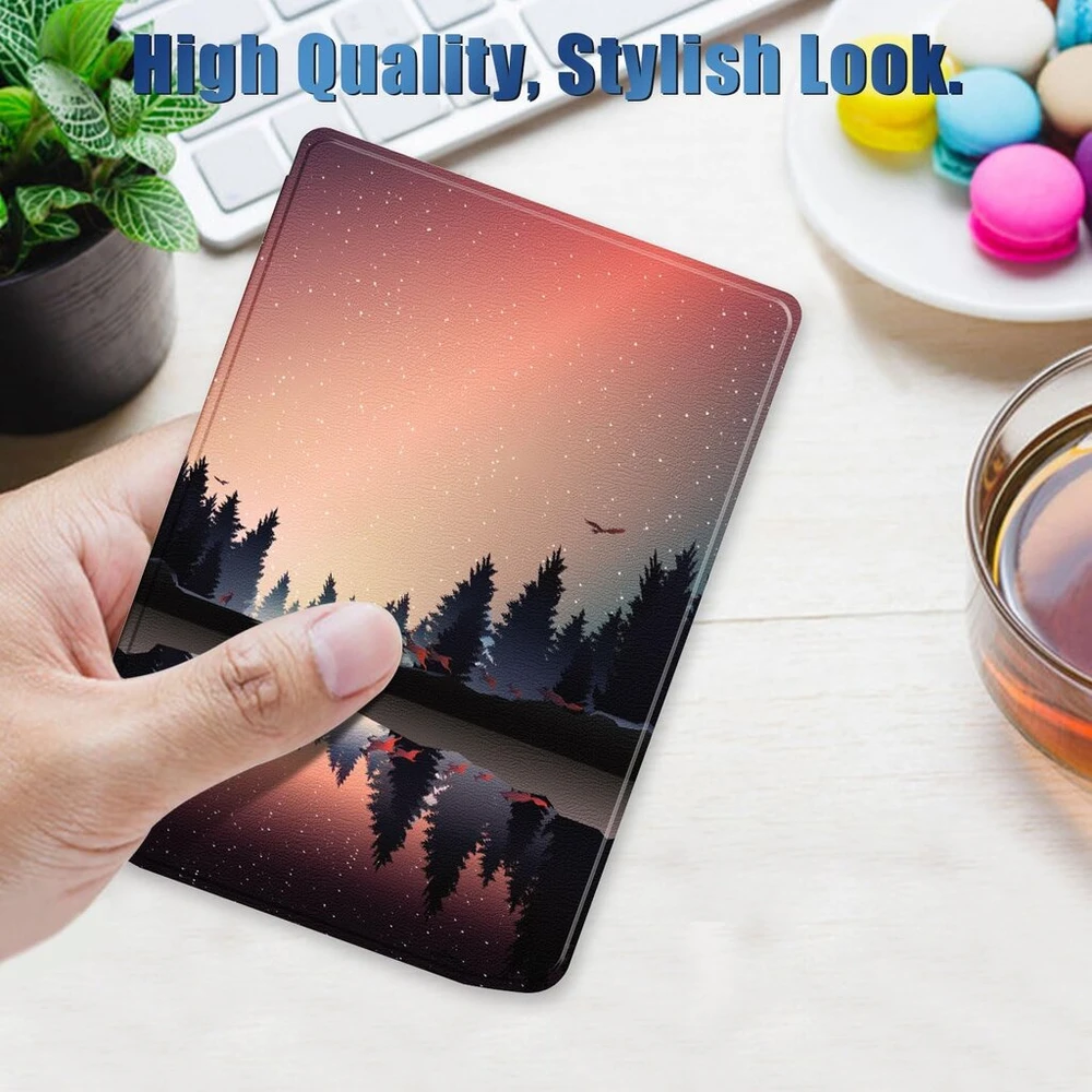 Dėklas skirtas Pocketbook Verse ‎pb629 / Verse Pro Pb634 e-skaitykliui 6 colių atverčiamas dėklas su automatine miego/pabudimo funkcija, Twilight