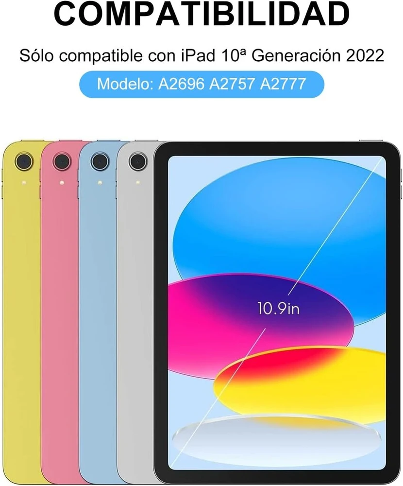 Dėklas su klaviatūra Ipad 10/11 kartai, 10.9/11 colių, levandų violetinės