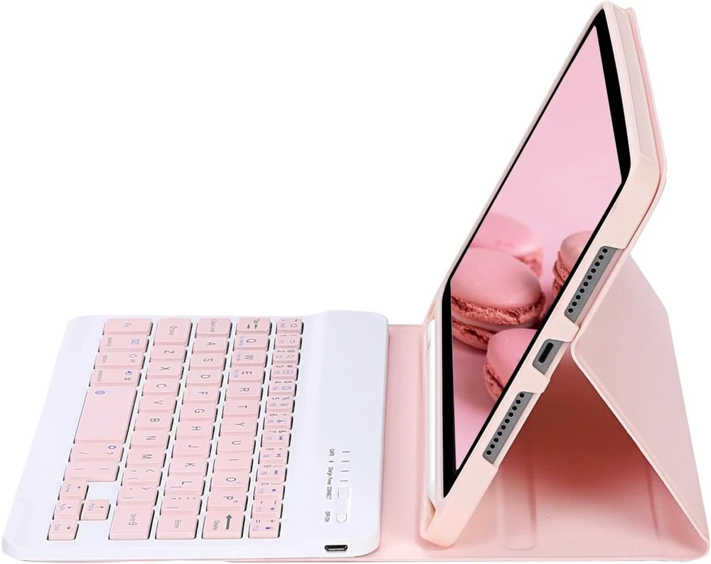Dėklas su klaviatūra Ipad Mini 1-5 7.9", rožinis