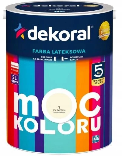 Dekorator Dekoral Galingumas Koloru dažai Bita Śmietana 5l