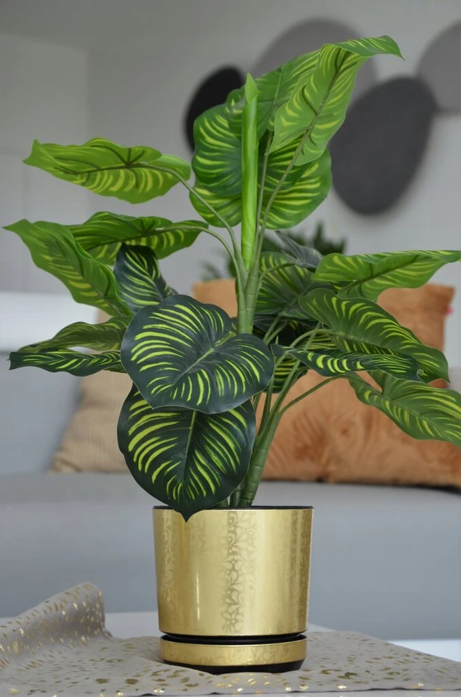 Dekoratyvinė auksinė gėlės vazonas 26 cm