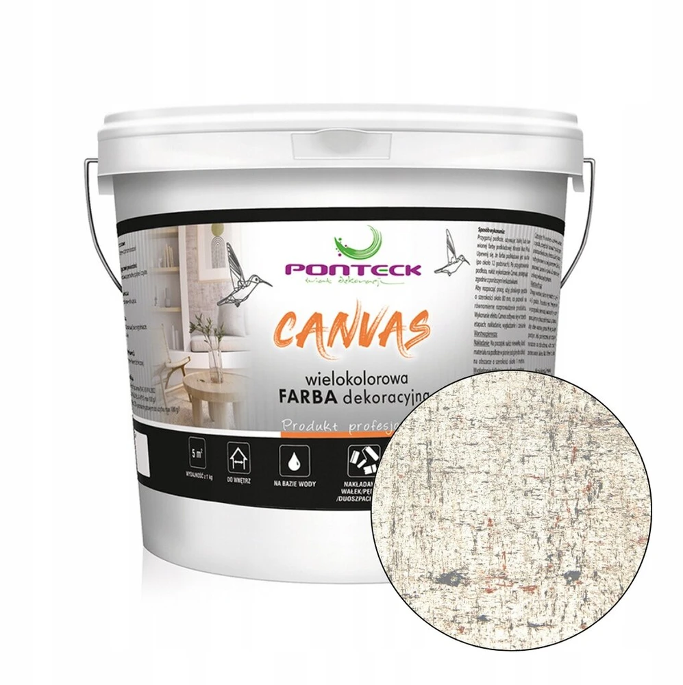Dekoratyviniai venecijos tinko tipo dažai Canvas Ck1 Ponteck - rinkinys 5m2