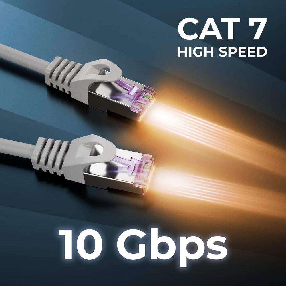 Deleycon 10 x 0,5 m cat7 tinklo kabeliai, trumpi, 10 gigabitų, rj45 patch ethernet kabelis, varinis, sftp pimf ekranavimas, lan, dsl skirtas jungikliams, modemams, maršrutizatoriams, patch panelėms, suderinamas su cat6, cat5, pilkas