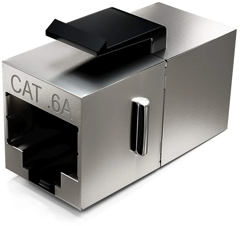 Deleycon 24x Cat6a Keystone modulis, jungiamojo kabelio jungtis, ekranuota 2x Rj45 lizdo tinklo jungiamojo skydelio Keystone laikiklio ilgiklis