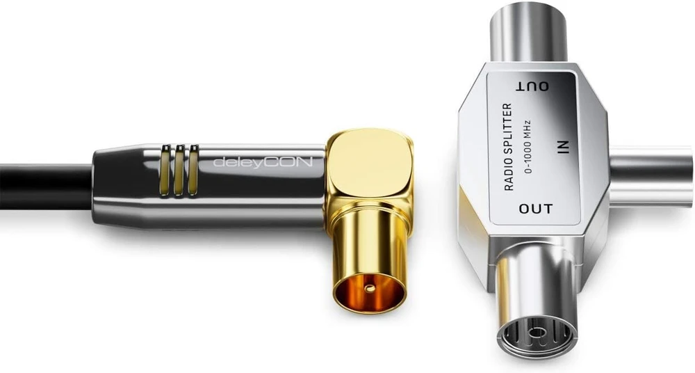 Deleycon Antenos Skirstytuvas: 2x Iec Lizdai, Sidabrinis
