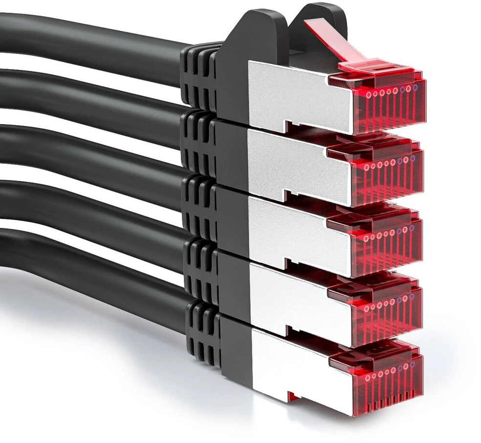 Deleycon Cat 6 tinklo kabelis 5x2m S/ftp Pimf juodas