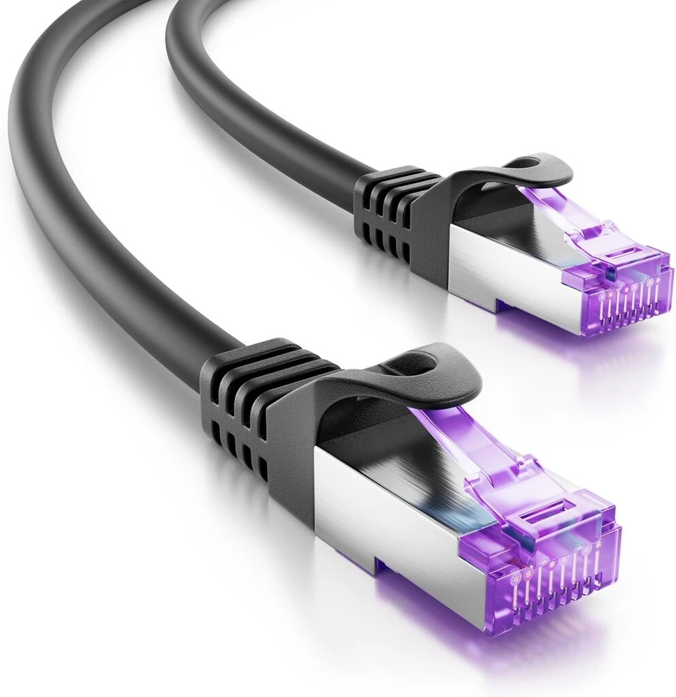 Deleycon Cat7 tinklo kabelis S-ftp Pimf 2m juodas
