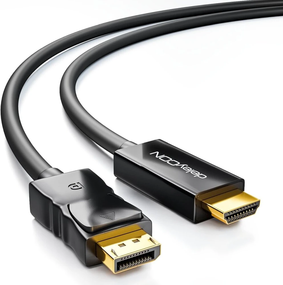 Deleycon Displayport į Hdmi kabelis, 1m, juodas