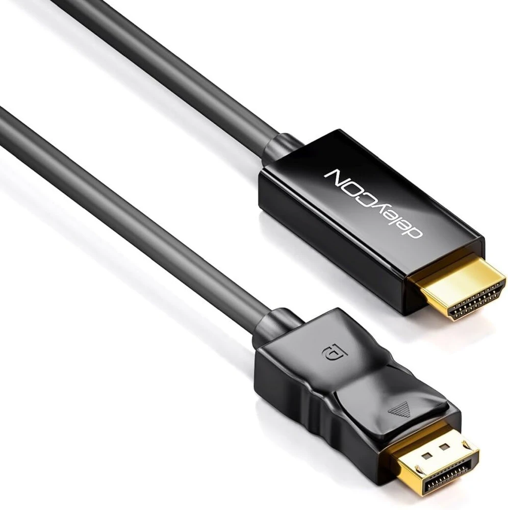 Deleycon Displayport į Hdmi kabelis, 1m, juodas