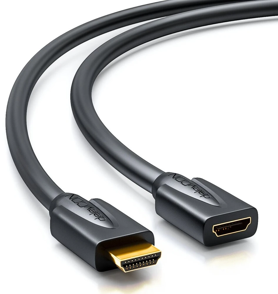Deleycon hdmi prailginimo kabelis – suderinamas su hdmi 2.0 a/b/1.4 a – uhd/4 k/3d/1080p/2160p/arc didelis greitis su ethernet, 3 m