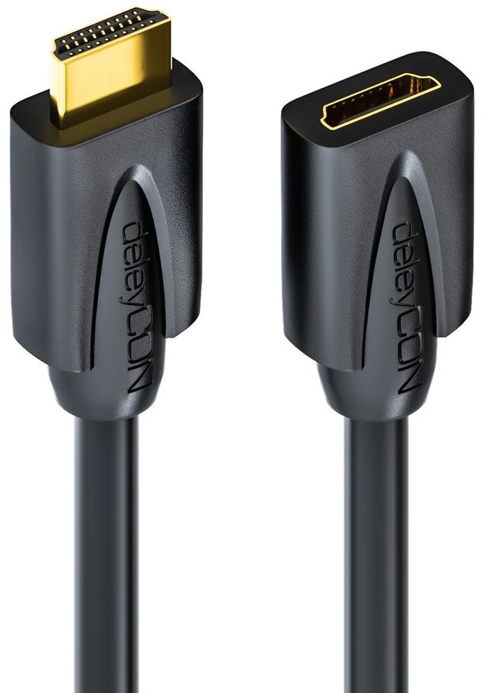 Deleycon hdmi prailginimo kabelis – suderinamas su hdmi 2.0 a/b/1.4 a – uhd/4 k/3d/1080p/2160p/arc didelis greitis su ethernet, 3 m