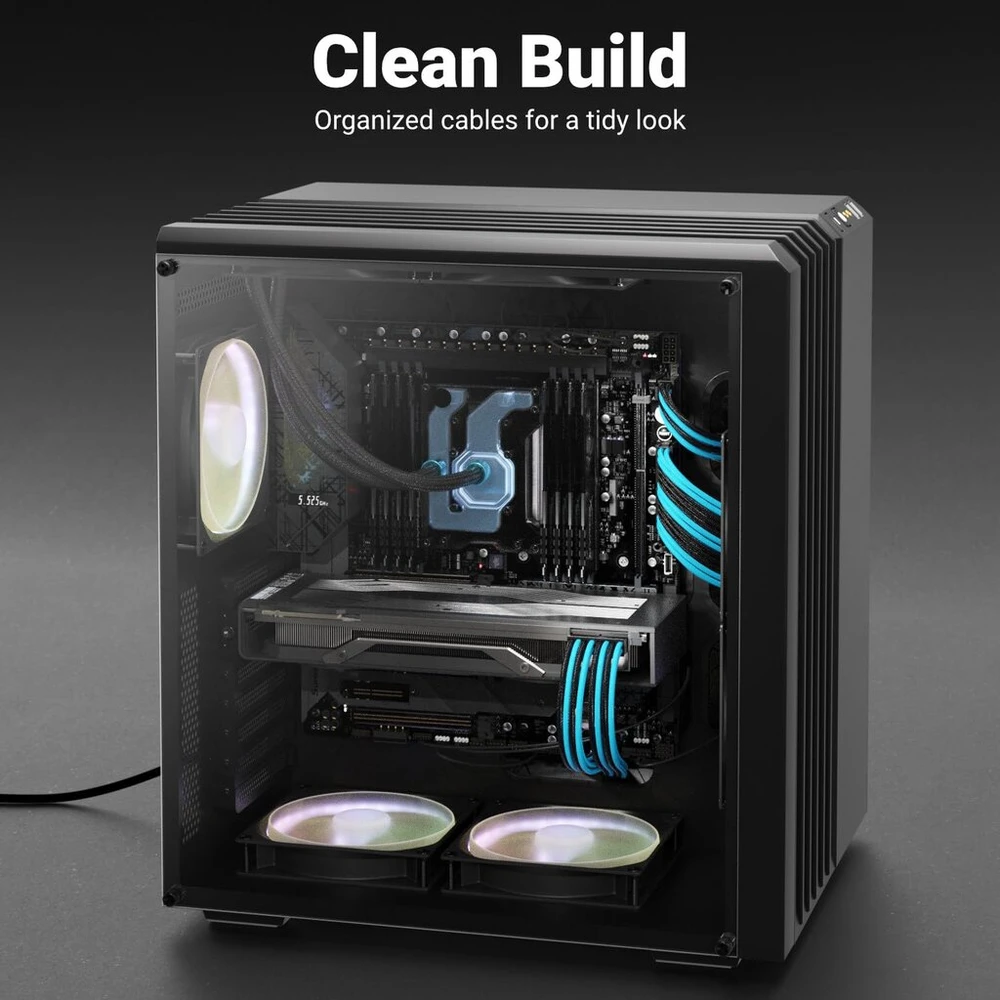 Deleycon maitinimo kabelio ilgintuvų rinkinys 6 dalys 30 cm vaizdo plokštės Pc kompiuterio pagrindinė plokštė Atx 24 kontaktų Eps 4+4 kontaktų Pci Express 6+2 kontaktų ir 6 kontaktų maitinimo kabelis nuo vyriško iki moteriško juodas mėlynas