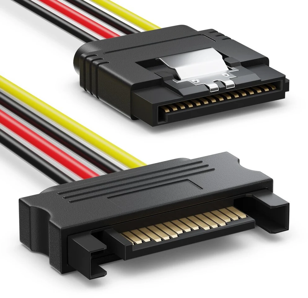 Deleycon Sata kabelių rinkinys 4x Sata Iii kabelis su tiesia jungtimi + maitinimo adapterio kabelis - Ssd Hdd kietasis diskas