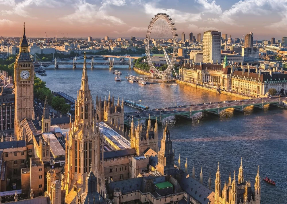 Dėlionė suaugusiems 1000 detalių London City 70 x 50 cm, dėlionės suaugusiems, lavinamasis žaidimas, iššūkis, žaislas, 1000 detalių, dėlionės suaugusiems vaikams