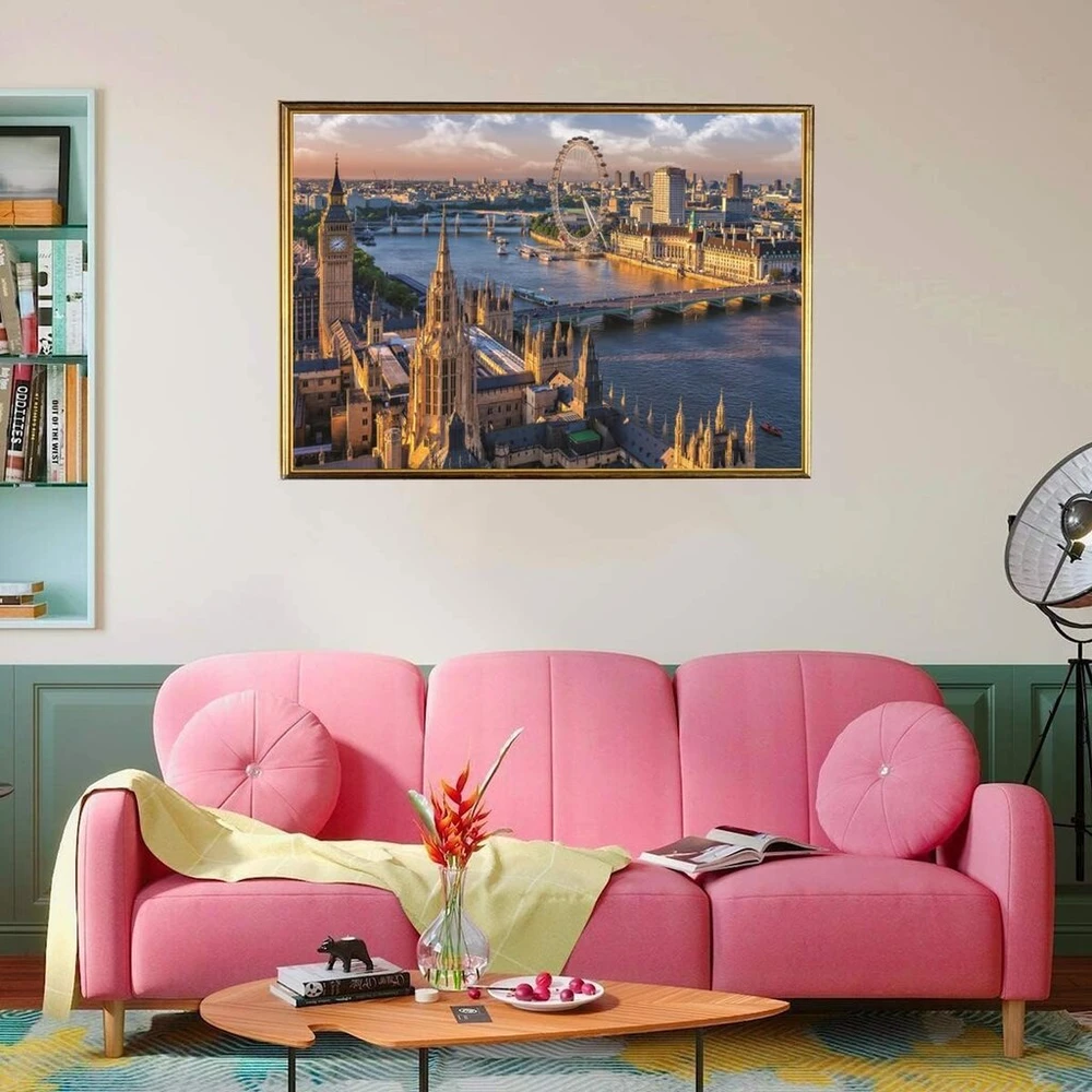 Dėlionė suaugusiems 1000 detalių London City 70 x 50 cm, dėlionės suaugusiems, lavinamasis žaidimas, iššūkis, žaislas, 1000 detalių, dėlionės suaugusiems vaikams