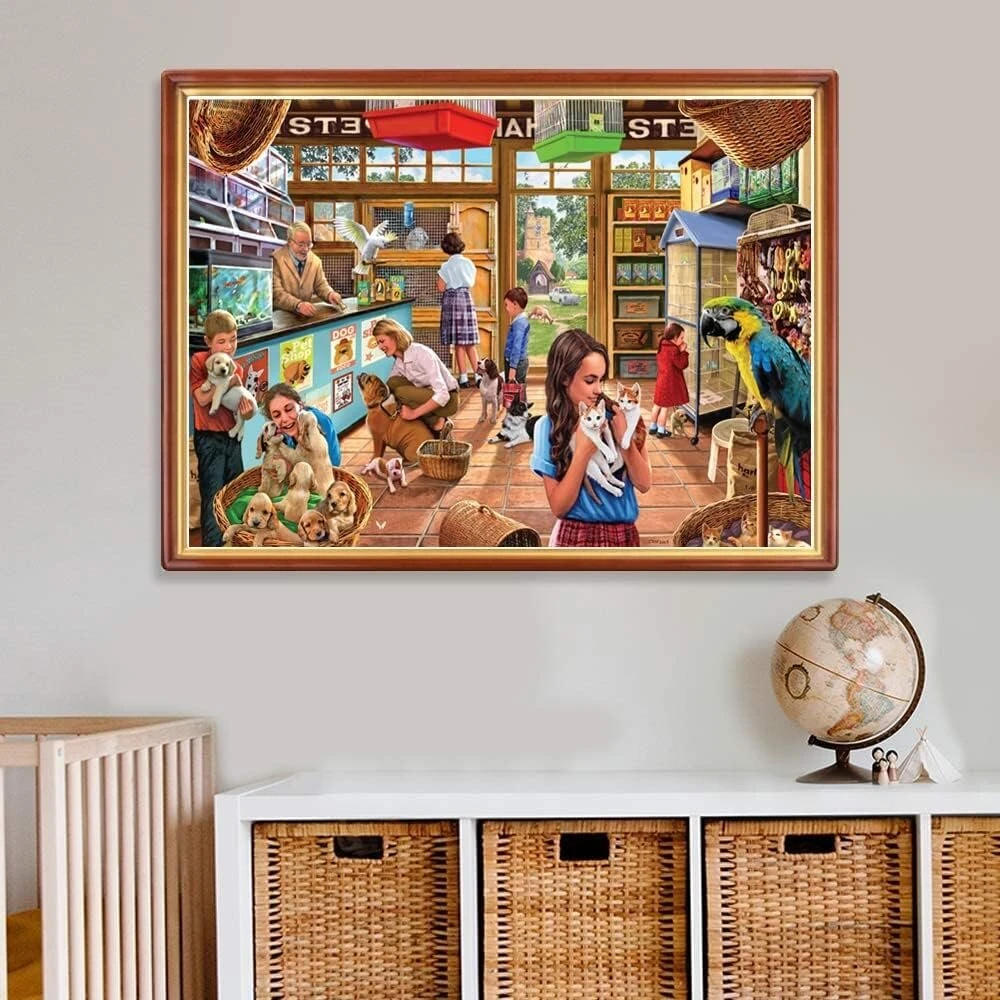 Dėlionės suaugusiems 500 detalių „pets Shop“ 52 x 38 cm dėlionės suaugusiems lavinamasis žaidimas iššūkis žaislas 1000 detalių medinės dėlionės suaugusiems vaikams