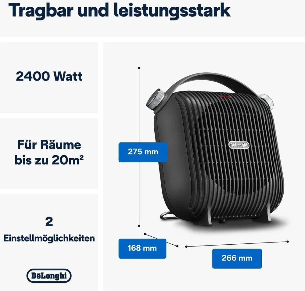 De'longhi Hfs30c24.dg Stalo šildytuvas 2400 W juodas