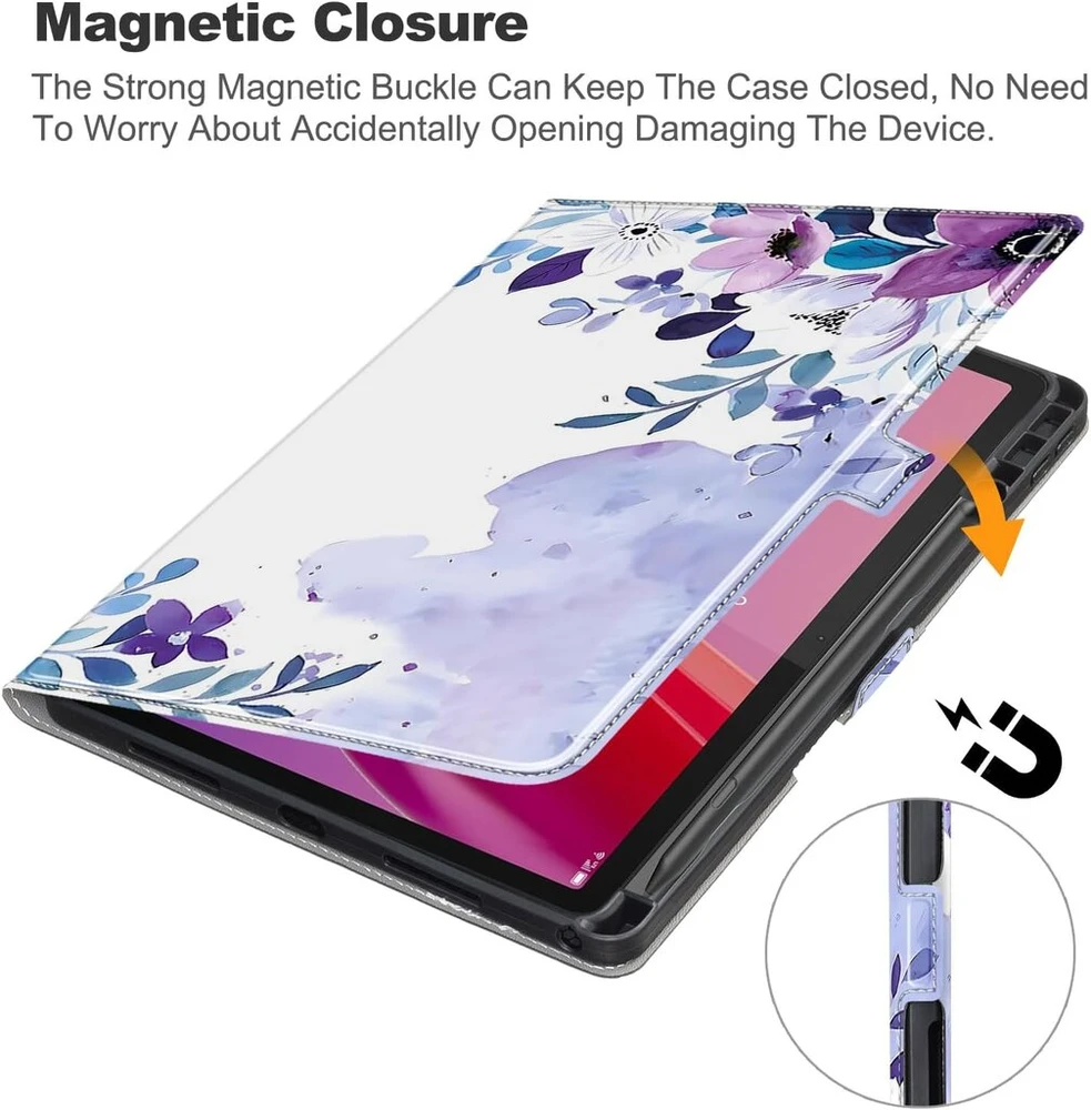 Derwere dėklas, skirtas lenovo tab m11 vaikams, itin plonas magnetinis dėklas lenovo tab m11 su rašiklio laikikliu, sch