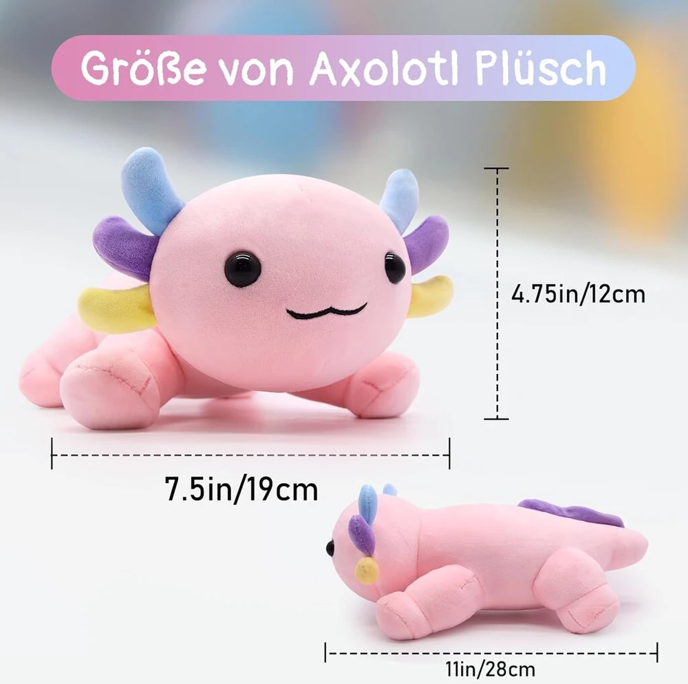 Desdfcer Axolotl pliušinis žaislas, mielas Axolotl minkštas žaislas, rožinis Axolotl pliušinis pagalvėlės žaislas, Axolotl pagalvėlės lėlė, dovana vaikams, mergaitėms, berniukams, Helovinui, Kalėdoms