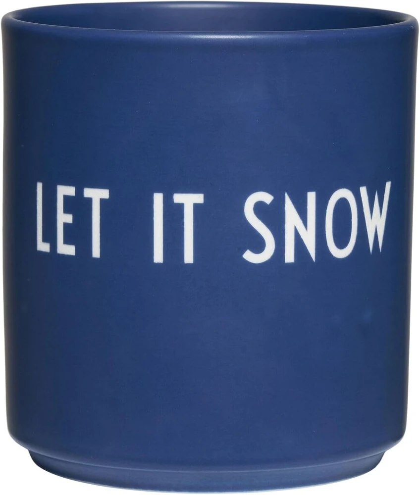 Design Letters Favourite Puodelis Let It Snow Kalėdiniai Puodeliai, idealūs Kalėdinėms Dekoracijoms, Kalėdinės Dovanos Moterims ir Vyrams, Stalo Dekoravimas Kalėdoms, Porcelianinis Kalėdinis Puodelis, Kavos Puodeliai, 250 ml