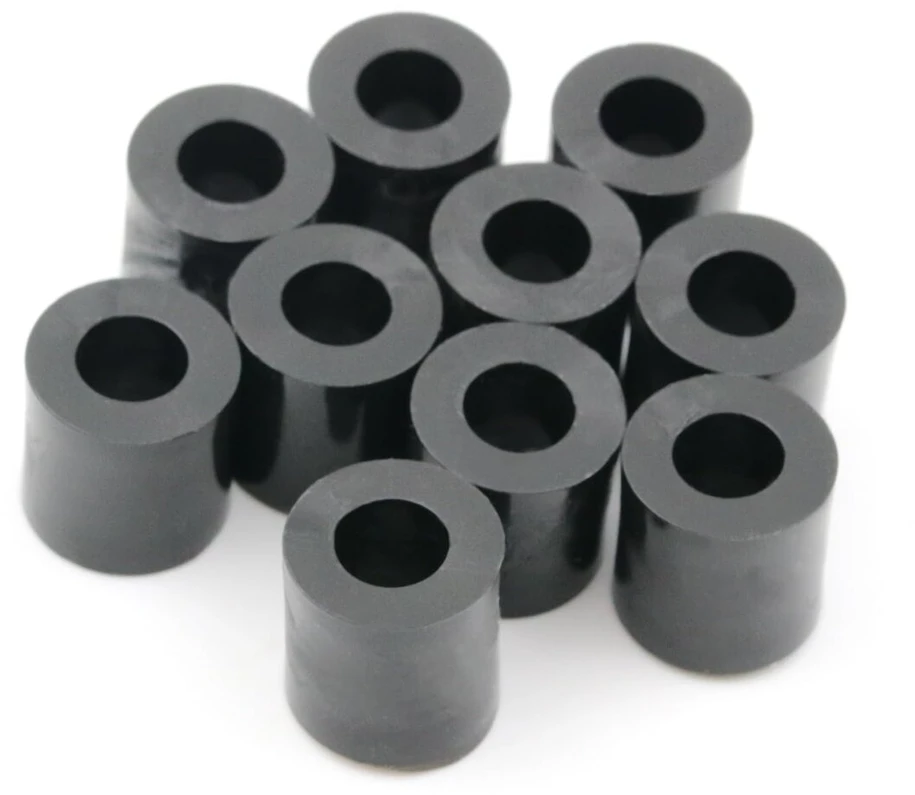 Design61 10x tarpinės įvorės L 9 mm x skersmuo 10/5 mm M5 apvalus Hd polietilenas