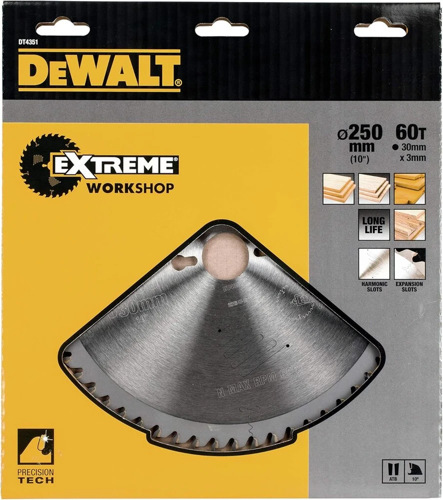 Dewalt 250mm diskinio pjūklo diskas, 60 dantų